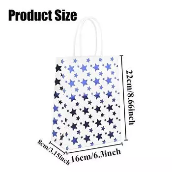 6/12 шт. подарочные пакеты из крафт-бумаги, горячее тиснение, бумажные пакеты со звездами, подарочная упаковка для дня рождения, Рождества, Нового года, конфет, печенья 6PCS красный