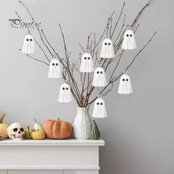 6/12 шт. подвесные украшения в виде привидения на Хэллоуин смоляная мини-фигурка привидения для вечеринки на Хэллоуин на дереве домашний декор 6pcs