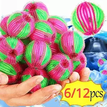 6/12 шт. пуховые шарики для стирки, средство для удаления шерсти домашних животных, капсулы для стирки, удаляют ворс, средства личной гигиены, многоразовые шарики для ловли одежды Limpieza