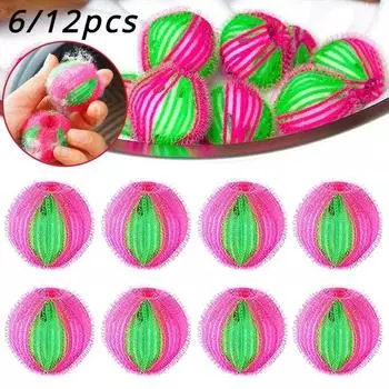 6/12 шт. Пушистые шарики для стирки, кондиционер для белья, стиральная машина, удаляет ворс с одежды, фильтр для личной гигиены, плавающий очиститель