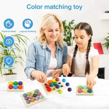 6/12 шт. Радужные шары Игра на сопоставление Логика Мышление Тренировка Мелкая моторика Цвет A 6pcs