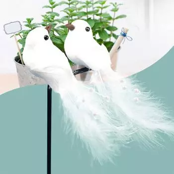 6/12 шт. реалистичные белые искусственные перьевые птицы, поддельные голуби, пенопластовые фигурки птиц с жемчужными ароматами