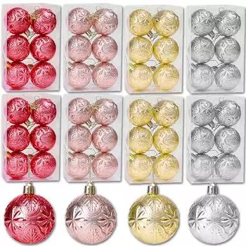 6/12 шт. Рождественские шары, украшения для рождественской елки, подвесные наборы 5 см, красочные шары, украшения для новогодней рождественской домашней вечеринки 6PCS(1box)