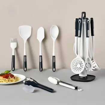 6/12 шт. силиконовый набор кухонных принадлежностей с ручкой из АБС-пластика кухонные принадлежности для выпечки кухонные принадлежности аксессуары ведро для хранения 6-piece set