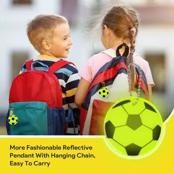 6/12 шт. светоотражающее подвесное украшение для футбола с цепочкой из бисера, высокая видимость, альпинизм на открытом воздухе, кемпинг, велоспорт, футбол, безопасный рюкзак с отражателем 12pcs