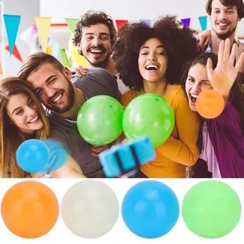 6/12 шт. светящийся липкий шарик, светящийся в темноте, настенный, потолочный, липкий шарик TPR, снятие тревоги, стресса 6pcs белый