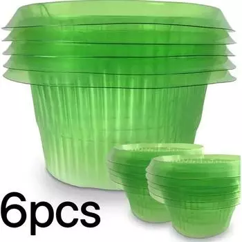6/12 шт. Защитные чехлы для овощей, зеленые садовые колпаки, пластиковые защитные воротники для растений, для внутреннего и наружного сада 6Pcs