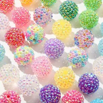 6/12 штук разноцветных круглых бусин из смоляного материала в виде диско-шара своими руками, браслет, ожерелье, серьги, брелок, браслет на лодыжку 6pcs