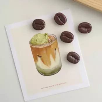 6/12Pcs Coffee Bean Fridge Magnet Mini Resin Simulation Food Refrigerator Magnet Home 6pcs