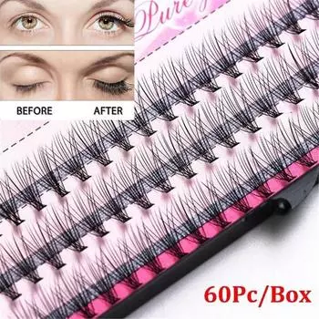 6-14 мм 60 шт. профессиональный макияж индивидуальный кластер накладные ресницы накладные ресницы наращивание 6mm