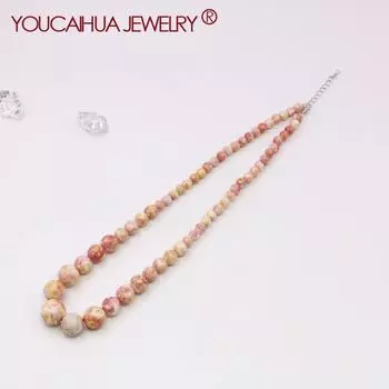 6-14 мм круглые розовые, желтые турецкие бирюзовые бусины, ожерелье в форме башни, галстуки, популярные ювелирные изделия, удлинительная цепочка 5 см, подарки для друзей 45CM розовый