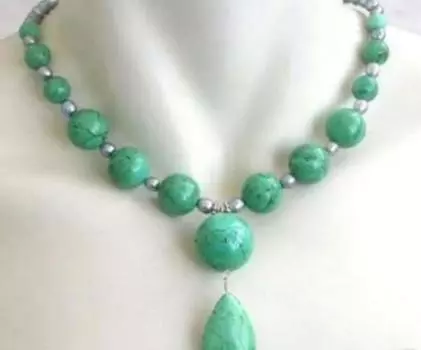 6-14 мм разноцветные круглые бусины цвета турецкой бирюзы ожерелье 18 дюймов