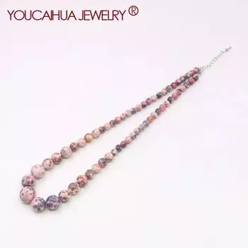 6-14 мм розовое фиолетовое турецкое бирюзовое ожерелье, круглое ожерелье в форме башни, аксессуары, удлинительная цепочка 5 см, колье, ювелирные изделия для женщин, подарки 45cm фиолетовый