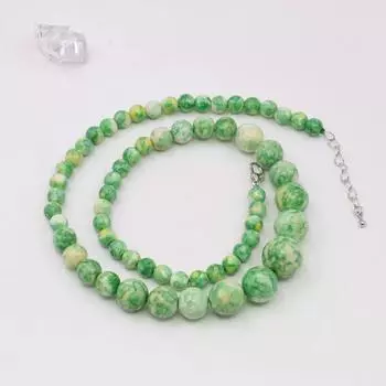6-14 мм зеленое, желтое, радужное, бирюзовое, нефритовое, халцедоновое, башня, ожерелье, 5 см, удлинительная цепочка, женские праздничные подарки, 18 дюймов 45cm зелёный