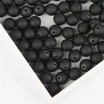 6-16 мм матовые черные акриловые жемчужные круглые бусины с имитацией жемчуга для изготовления ювелирных изделий 6mm 200pcs