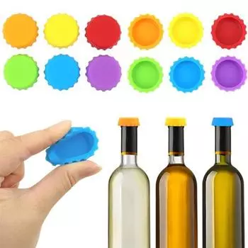 6/18/21 шт., силиконовая крышка для бутылки вина, герметичная, хорошая герметизация, пищевая многоразовая, легко моющаяся, многоразовая, безопасная для мытья в посудомоечной машине, крышка для пива 6pcs