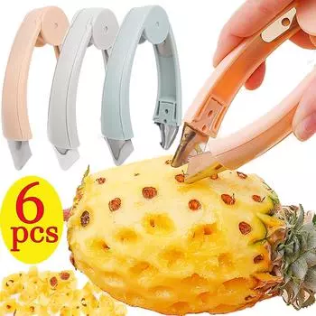 6/1 шт. Инструмент для удаления глазков ананаса из нержавеющей стали, многофункциональный инструмент для чистки без косточек, инструмент для выкапывания отверстий, набор аксессуаров