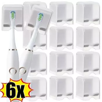 6/1 шт настенные полки для хранения зубных щеток самоклеящиеся водонепроницаемые держатели для зубных щеток ванная комната пылезащитный органайзер для зубных щеток
