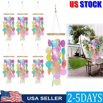 6/1 шт. радужная ракушка колокольчики, комнатные ловцы снов, уличные подвесные колокольчики для сада, патио, двора, газона, домашний декор 1PC