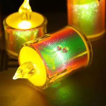 6/1PCS Flameless LED Electronic Candle Dropping Wax Tea Light Realistic Flames Led Lamp Christmas Halloween Wedding Home Decor 1PC
