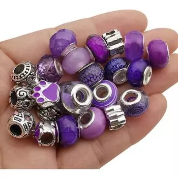 6/20/30 шт. Ассорти из смоляных имитаций европейских бусин с большими отверстиями, стразы, металлические разделители, подвески, бусины, ассортимент для поделок, браслетов, изготовления ювелирных изделий 6pcs красный