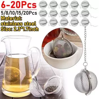 6-20 шт. 304 нержавеющая сталь ситечко для заваривания чая сферическое с замком для специй чай шарик сито сетка ситечко для заваривания чая фильтр сита аксессуары
