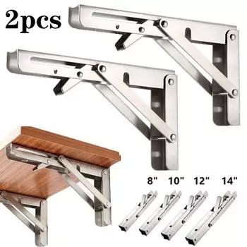 6-24 дюйма 2 шт. складные кронштейны для полок прочные из нержавеющей стали складные кронштейны для полок для стола верстака экономия места DIY кронштейн 6 Inch белый