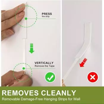 6-24 Pairs Picture Hanging Strips Heavy Duty, Damage Free No Nails Large Picture Hanging Strips Picture Hanging Sticky Strips