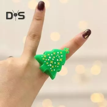 6/24 шт. рождественские кольца праздничные вечерние пальчиковые гирлянды Санта снежинка елка снеговик олень светящееся кольцо праздничные светящиеся игрушки A