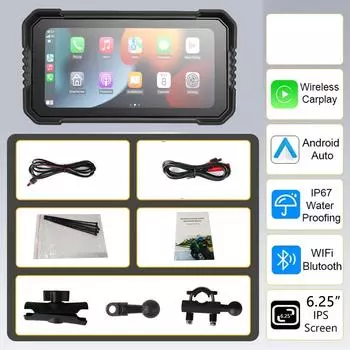 6,25-дюймовый экран навигации для мотоцикла 1560*720 беспроводной CarPlay Android Auto мотоцикл GPS мотор DVR монитор TPMS опционально 6.25 INCH