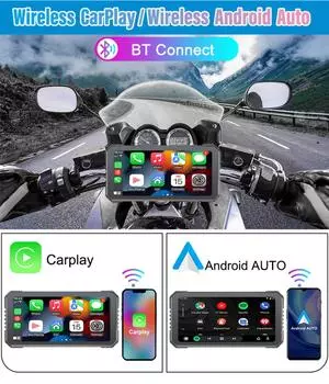 6,25-дюймовый мотоцикл CarPlay 1000nit внешний HD IPS экран IP65 водонепроницаемый поддержка CarPlay и Android Auto беспроводной PhoneLink