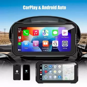6,25-дюймовый мотоцикл CarPlay IP67 водонепроницаемый внешний портативный экран для мотоцикла с поддержкой CarPlay и Android Auto чёрный