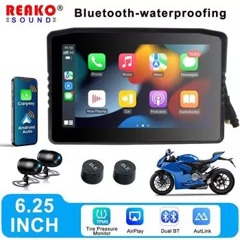 6.25inch DVR Car Radio Multimedia Video Player Wireless Carplay And Wireless Android Auto Touch Screen Sun Visor 5300 Motorcycle Screen