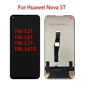 6,26-дюймовый ЖК-экран для Huawei Nova 5T YAL-L21 L61 L71, ЖК-дисплей, дигитайзер сенсорного экрана, полная замена в сборе чёрный