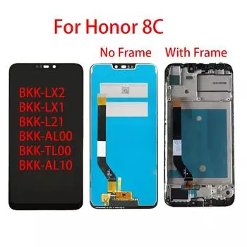 6,26-дюймовый ЖК-экран для Huawei Honor 8C BKK-AL10 L21, ЖК-дисплей, дигитайзер сенсорного экрана, полная замена в сборе No Frame чёрный