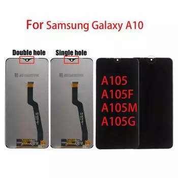 6,2-дюймовый ЖК-экран для Samsung Galaxy A10 A105 A105F, замена преобразователя сенсорного экрана в сборе Single Hole чёрный