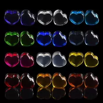 6-30 мм цветные акриловые ушные манометры в форме сердца, заглушки для туннелей, расширитель для ушей, носилки, украшения для тела 6mm фиолетовый