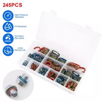 6-30 мм резиновая прокладка для масляной трубы многоцелевая высокого давления гидравлическая 245 шт. для обслуживания автомобиля наборы уплотнительных колец NBR металл 245 PCS