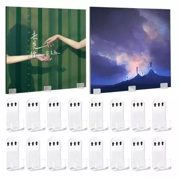 6/30 шт. стойка для пластинок, настенное крепление, акриловая полка для дисплея пластинок, простая установка, вешалка для пластинок для домашнего декора 6pcs чёрный