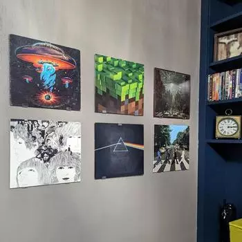 6/30 шт. стойка для пластинок, настенное крепление, акриловая полка для дисплея пластинок, простая установка, вешалка для пластинок для домашнего декора 6pcs чёрный