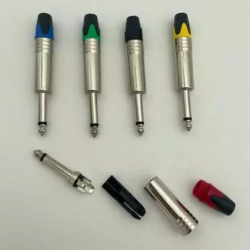 6,35 мм аудиоразъем для отключения звука, разъем для подключения монофонического микрофона с функцией отключения звука чёрный