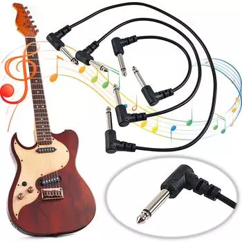 6,35 мм гитарный соединительный кабель гитарный динамик усилитель черный прочный для бас-гитары 15cm