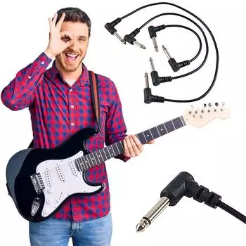 6,35 мм гитарный соединительный кабель гитарный динамик усилитель черный прочный для бас-гитары 15cm