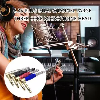 6,35 мм моно штекер прямоугольный пружинный аудио разъем адаптер для профессионального звукового оборудования гитара бас микшерный пульт A серебряный