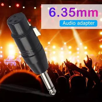 6,35 мм моно штекер в XLR 3pin гнездо конвертер аудио штекер адаптер разъем