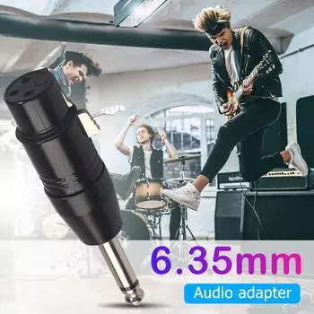 6,35 мм моно штекер в XLR 3pin гнездо конвертер аудио штекер адаптер разъем