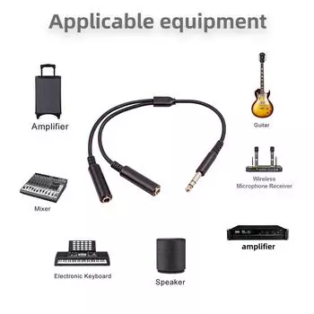 6,35 мм штекер - двойной 6,35 мм гнездо аудио кабель-адаптер 1/4 TRS 6,35 мм штекер - двойной 6,35 мм Y-разветвитель AUX шнур