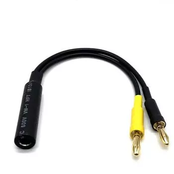 6.35 Turn Banana Plug-in Cable, Banana Head To 6.5 Large Two-core Audio Cable, Power Amplifier Connection Audio Cable One Point and Two Wires 30 cm. чёрный