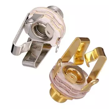 6.35mm Electric Guitar Jacks 3 Pole Stereo Panel Mount Plug Sockets Connector Guitar Jack For Active Pickups Guitar Bass Stereo золотой