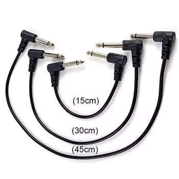 6.35mm Guitar Patch Cable Audio Cable Connector Black Reusable for Guitar Bass S 15cm